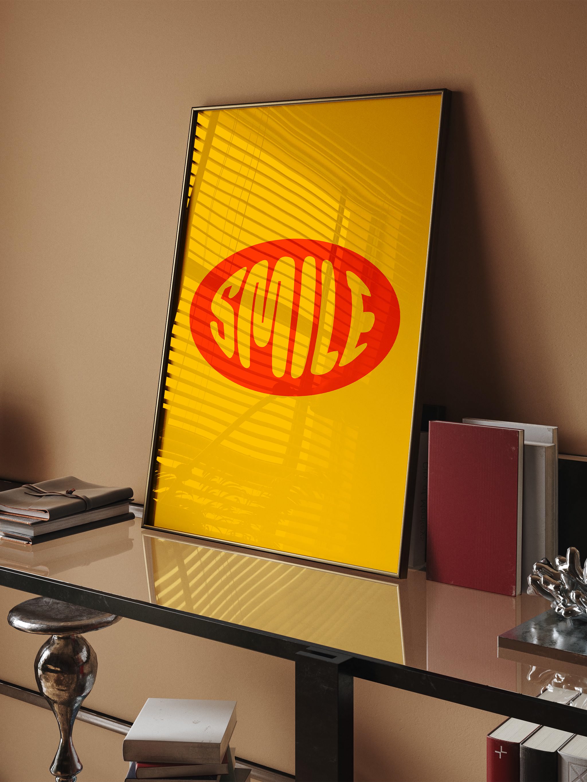 Smile art print with colorful typography