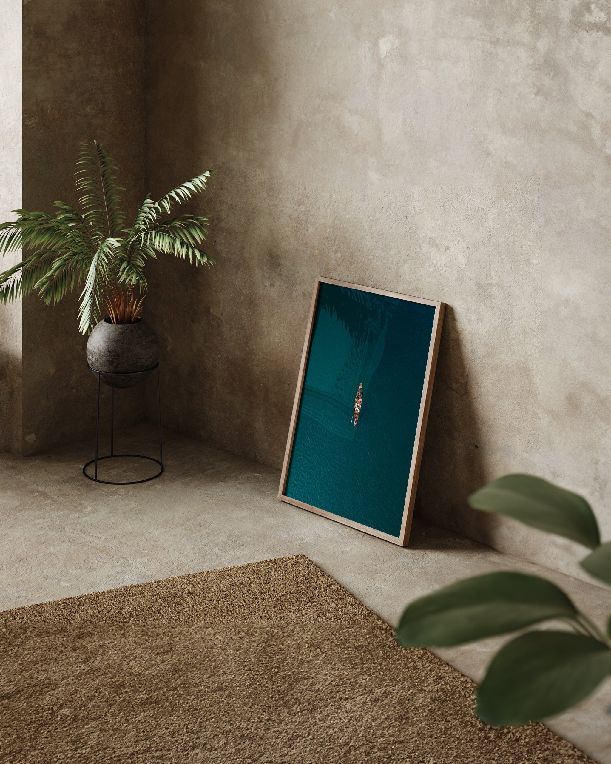 Aerial View of a Boat on Wate-psoter-wall_art-decor-The Poster Square