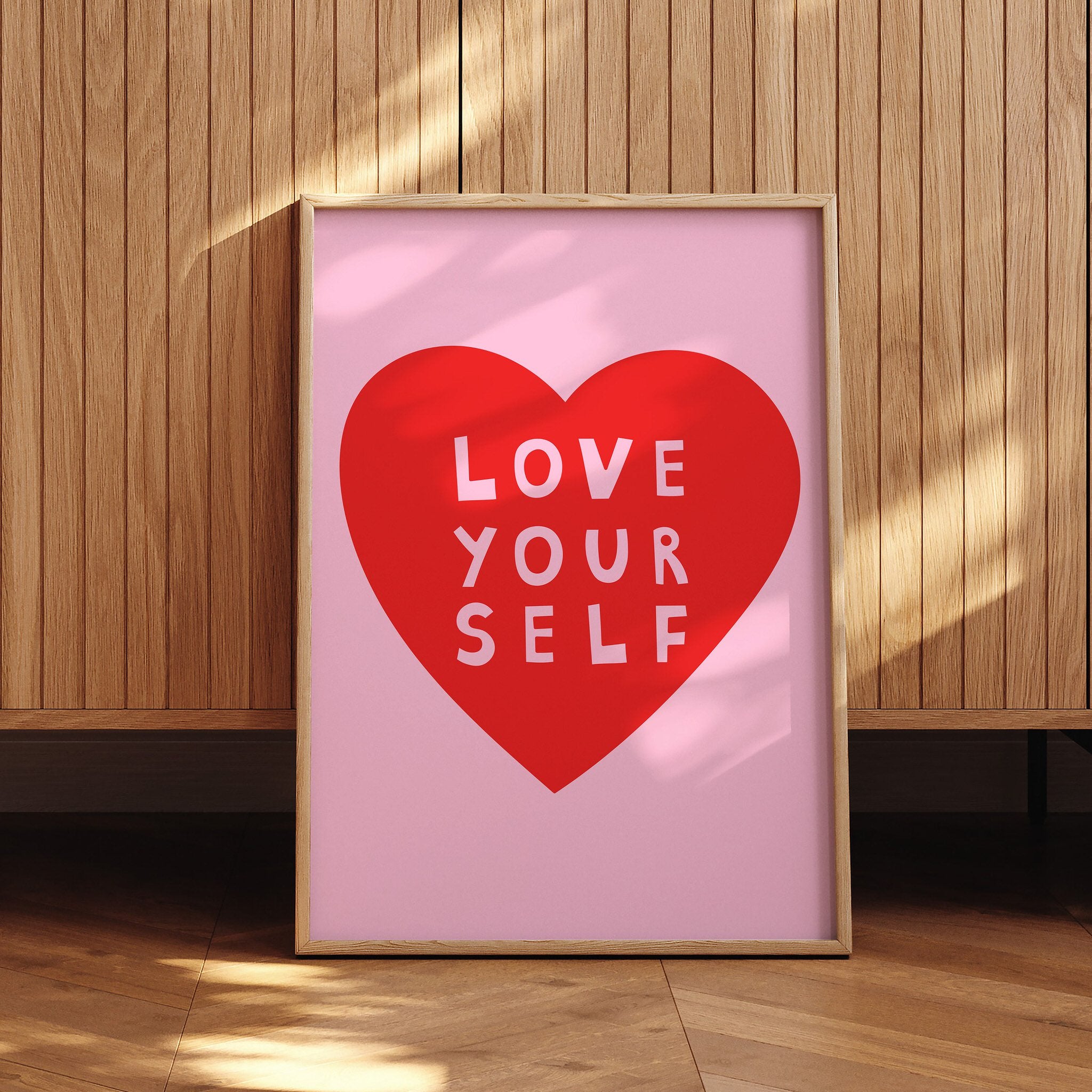 Bold Love Yourself poster for motivational decor